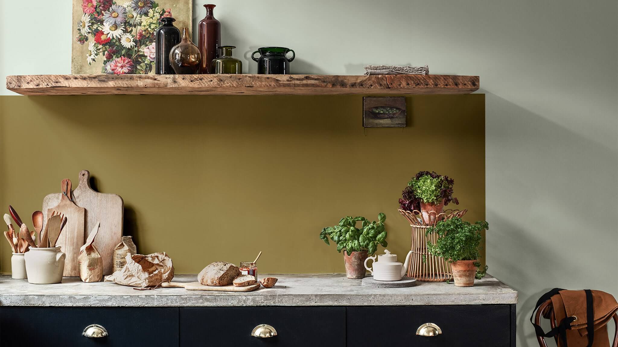 Căn bếp sáng tạo với tông màu xanh ô lưu và Tranquil Dawn CF20_Creative_Kitchen