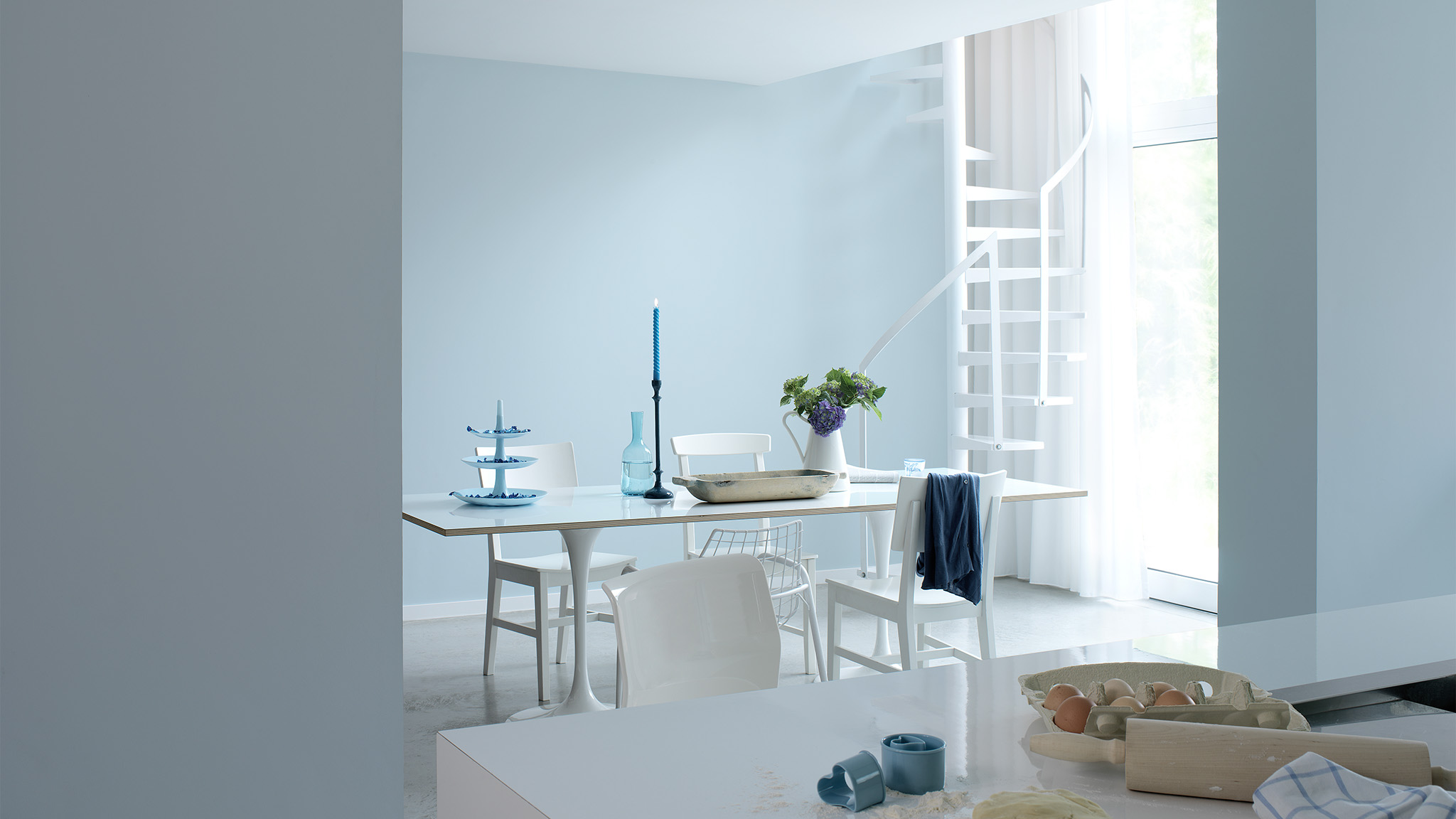 Phòng ăn phối màu xám Dulux Phòng ăn phối màu xám Dulux