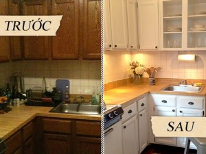 Mẫu phòng bếp trước và sau khi sửa bếp