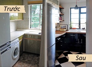 So sánh trước và sau khi sửa bếp