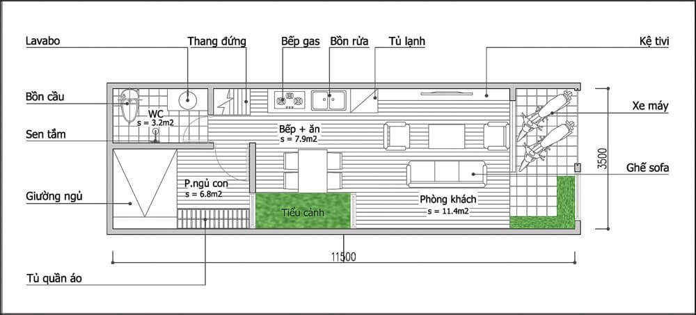bản vẽ của ngôi nhà ống 40m2 cực đẹp bản vẽ của ngôi nhà ống 40m2 cực đẹp