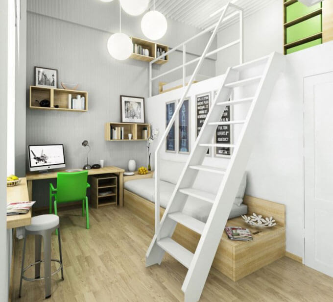 Góc học tập diện tích nhỏ xinh xắn có thể giành cho 2 người học cùng 1 lúc