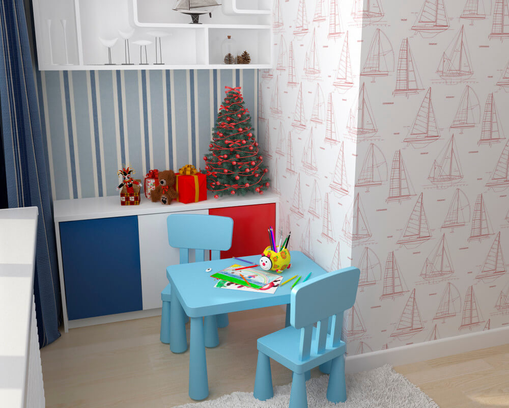 Góc học tập của con nhỏ trong căn nhà ống 40m2