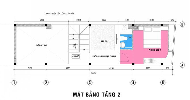 mặt bằng tầng 2