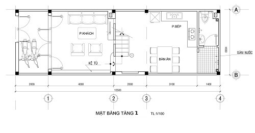 Mặt bằng xây sửa tầng 1