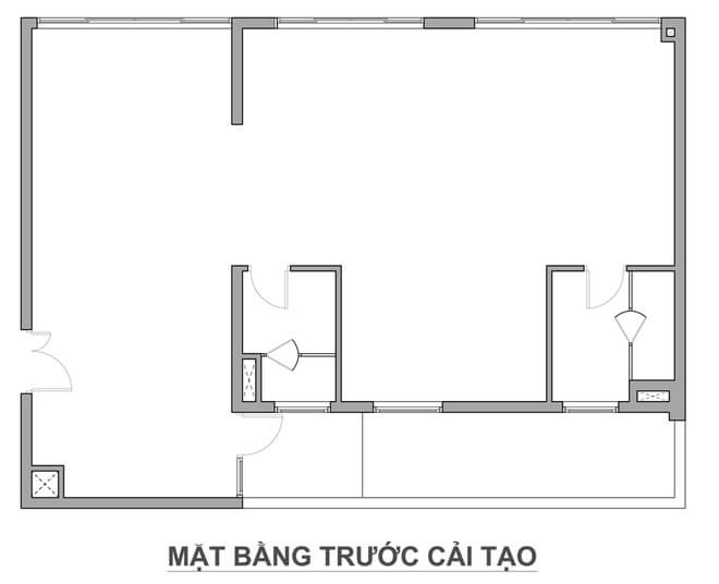 Mặt bằng trước cải tạo căn hộ.