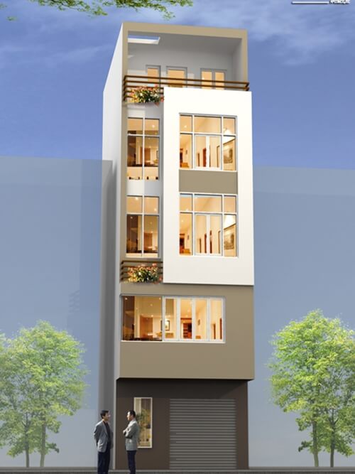Sơn mặt tiền nhà phố nhỏ hẹp bằng gam màu trắng hoặc màu kem cho mặt tiền, tạo cảm giác rộng rãi hơn. Sơn mặt tiền nhà phố nhỏ hẹp bằng gam màu trắng hoặc màu kem cho mặt tiền, tạo cảm giác rộng rãi hơn.