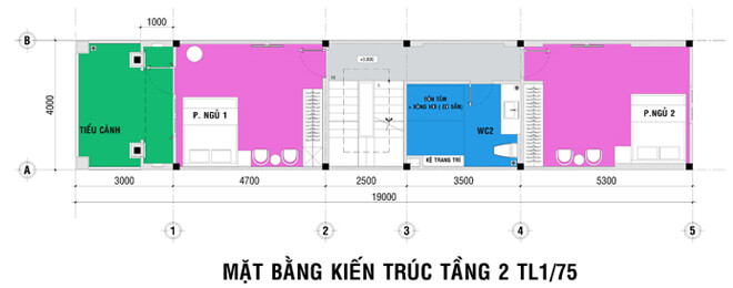 Mặt bằng thiết kế nhà ống 4 tầng