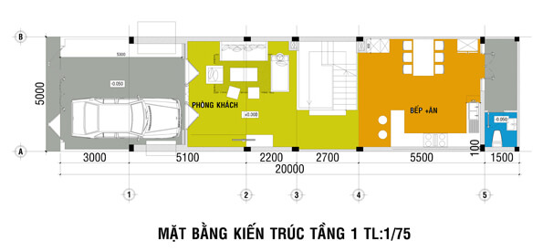 Mặt bằng thiết kế nhà ống 4 tầng