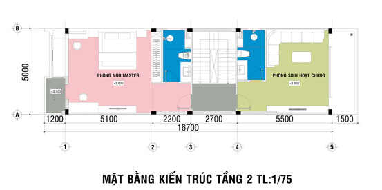 Mặt bằng thiết kế nhà ống 4 tầng