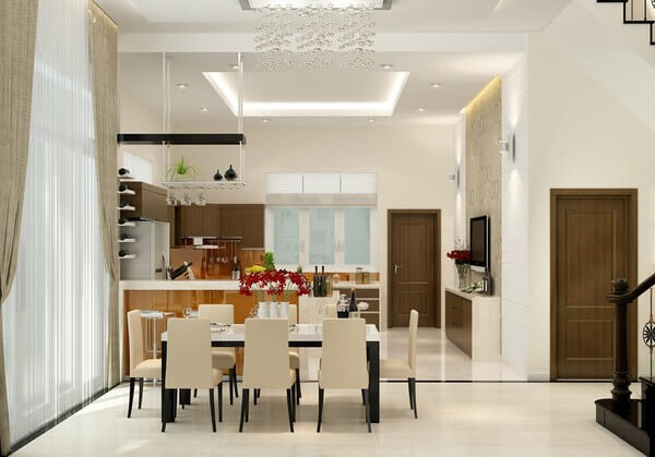 Cải tạo nhà ống, không gian bếp, bàn ăn nhỏ xinh, nơi quây quần sum họp của cả gia đình mỗi bữa ăn.