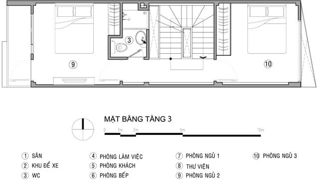 Mặt bằng thiết kế nhà tầng 1 - 3