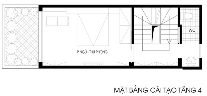 Mặt bằng sửa chữa cải tạo tầng 4