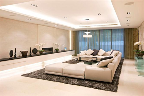 Thiết kế nội thất nhà chung cư cao cấp, bạn có thể biến phòng khách diện tích lớn thành nhiều không gian với phong cách khác nhau.