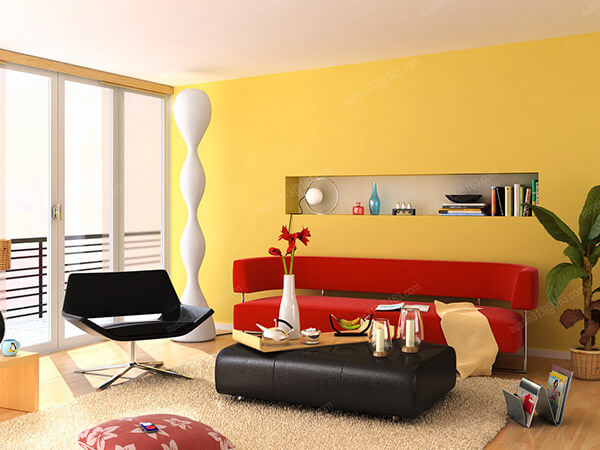 Phòng khách sơn màu vàng chanh, phòng khách nhà bạn trở nên bừng sáng hơn bao giờ hết.