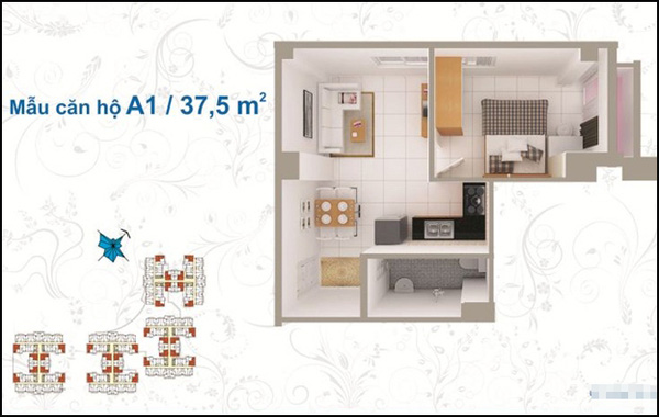 Mặt bằng hiện trạng sửa nhà chung cư.