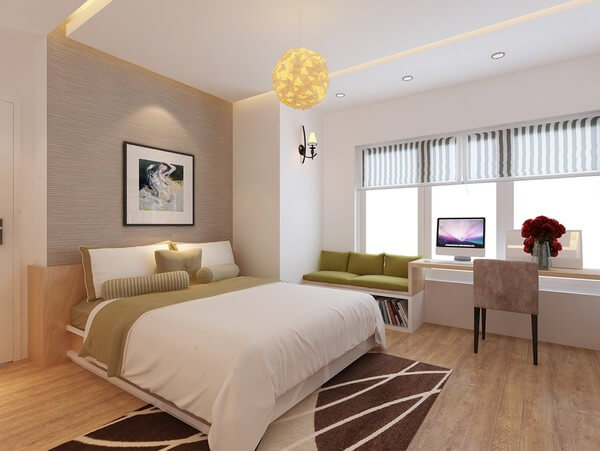 Sửa chữa cải tạo nhà, với phòng ngủ bố mẹ, tận dụng tối đa các diện tích thừa.