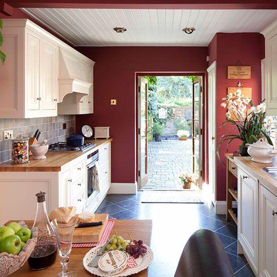 4 màu sơn nhà đẹp cho phòng bếp màu rượu vang