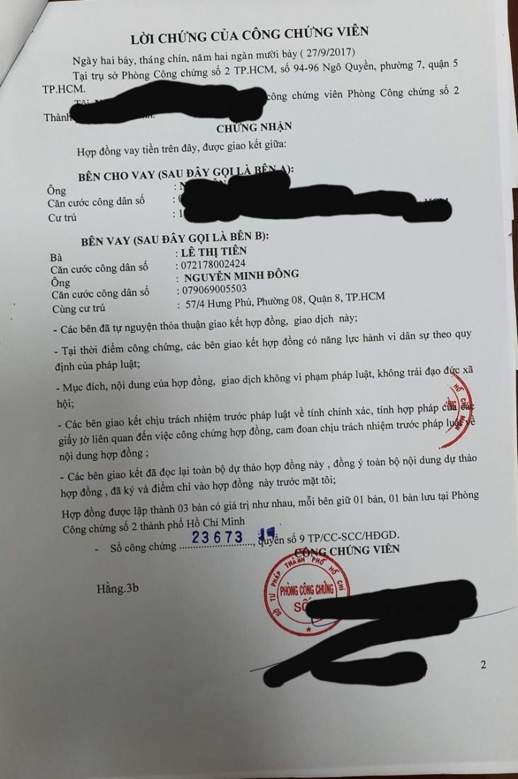 Thông tin về công chứng hợp đồng vay tiền bằng giấy tờ giả - ảnh 2