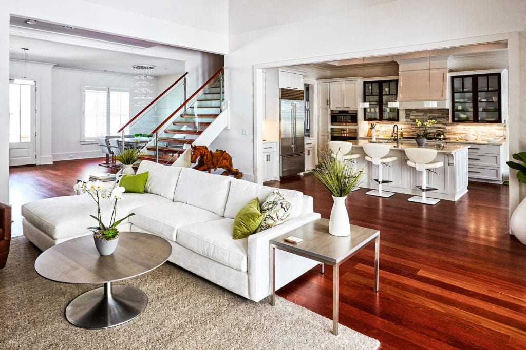 Modern two story house with open floor plan