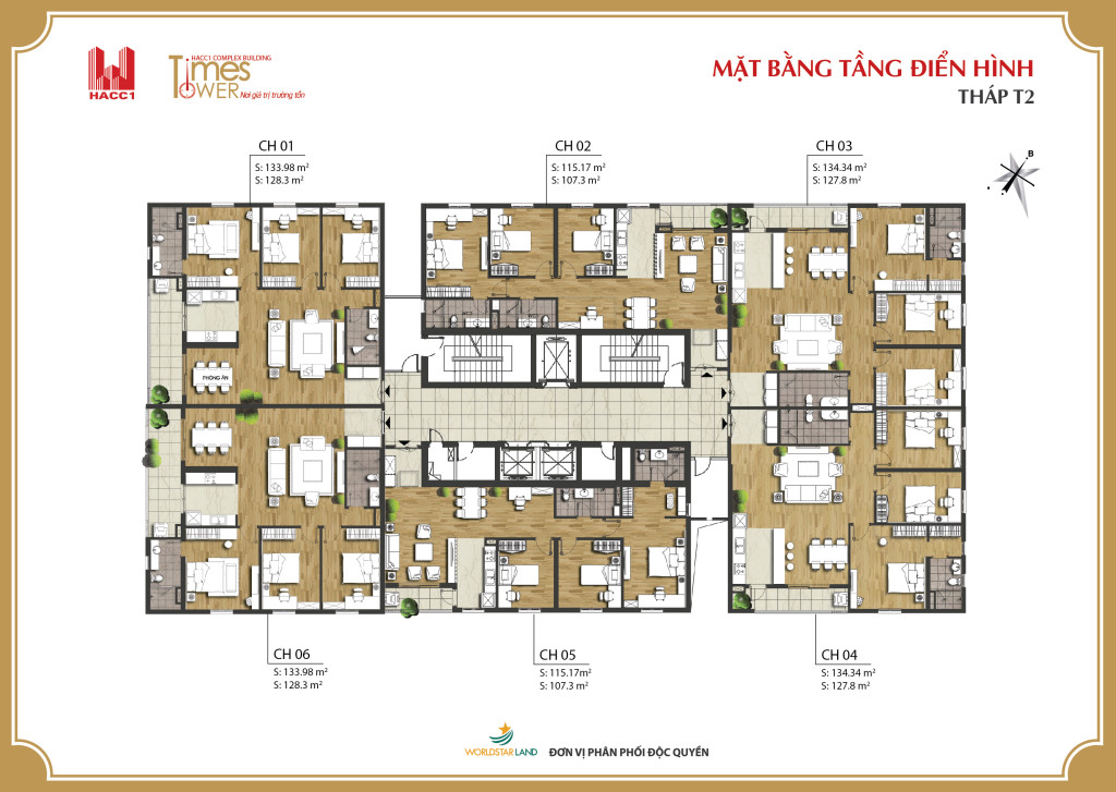 Mặt băng chung cư Times Tower tòa T2