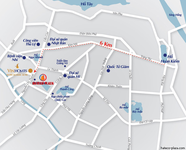 vị trí dự án hateco plaza