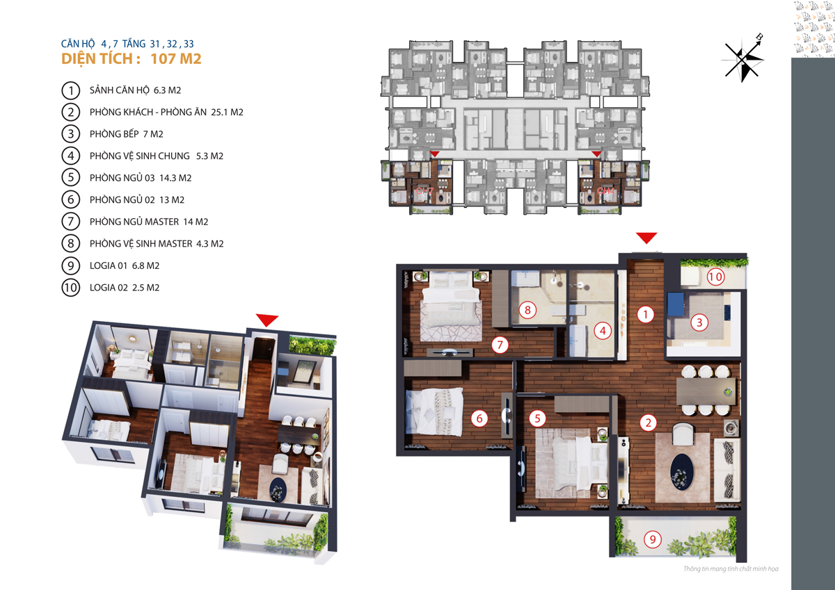 thiết kế căn 4,7 chung cư gold tower tầng 31-33