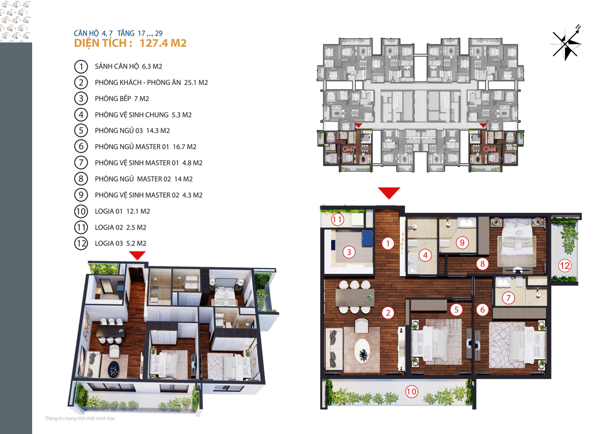 thiết kế căn 5,6 chung cư gold tower tầng 17-29