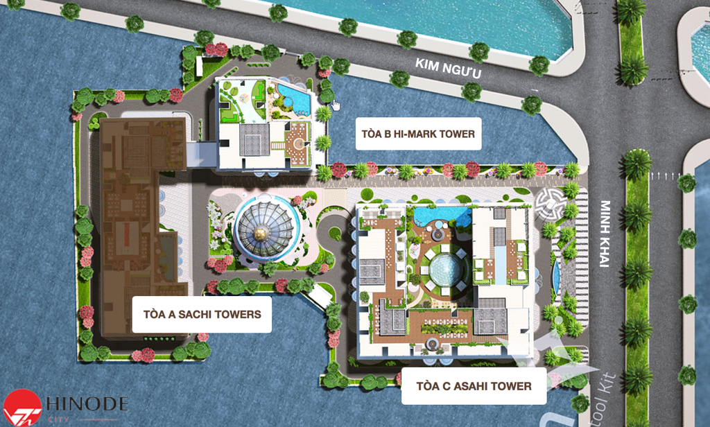 mặt bằng tổng thể hinode city minh khai