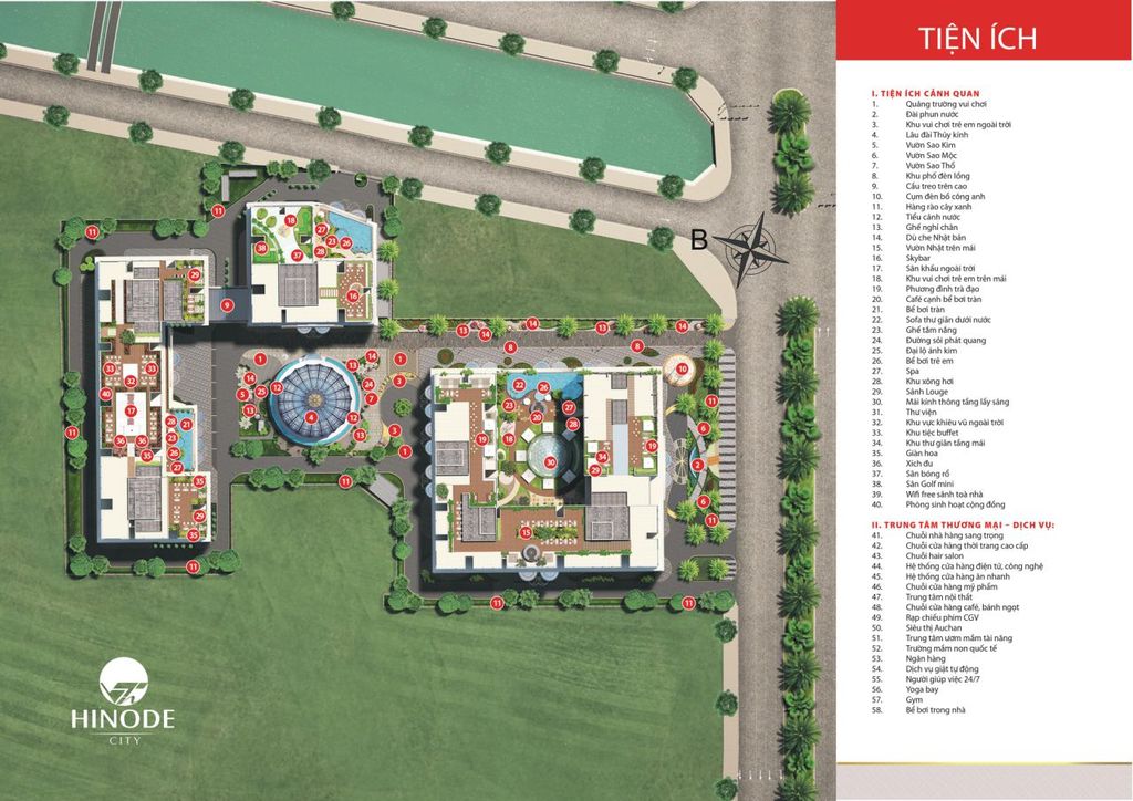 tiện ích dự án chung cư hinode city