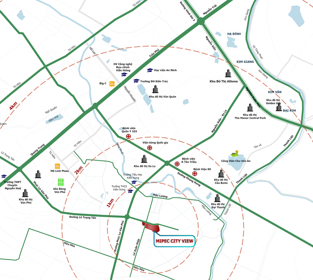 vị trí dự án mipec city view kiến hưng