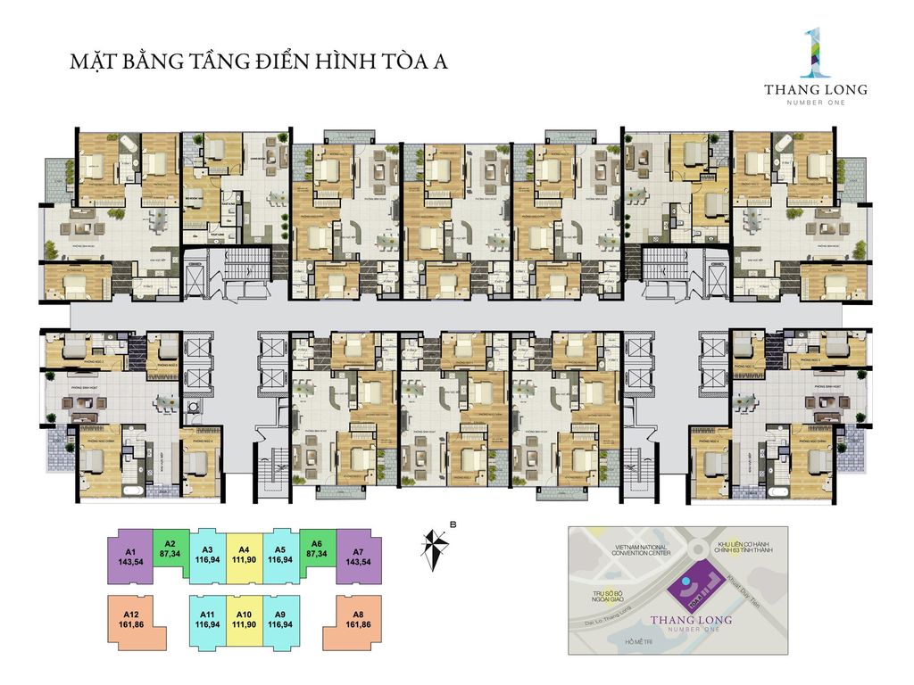 mặt băng tòa a chung cư thăng long number one