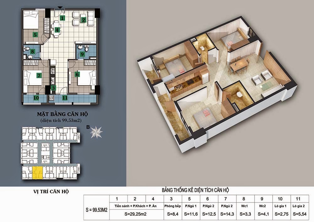 thiết kế chung cư 187 tây sơn căn 99 m2