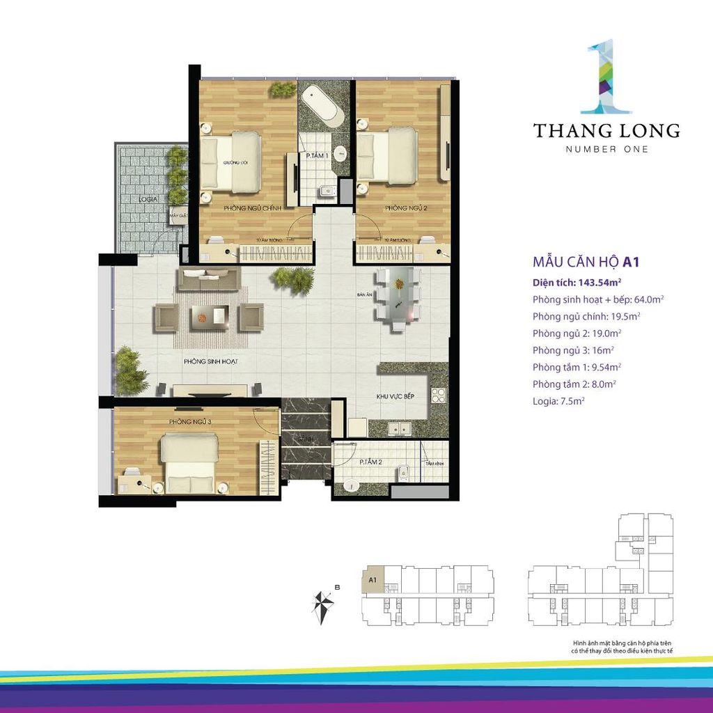 thiết kế chung cư thăng long number one căn a1