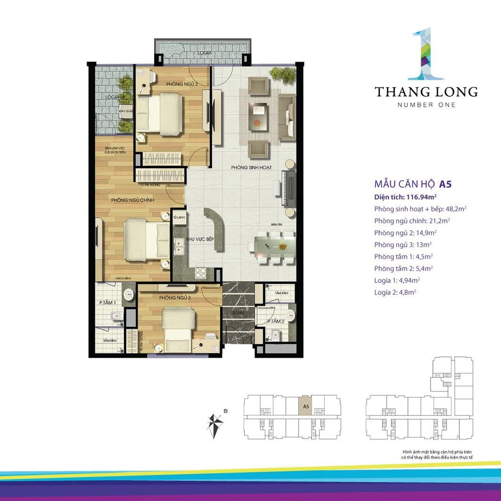 thiết kế chung cư thăng long number one căn a5