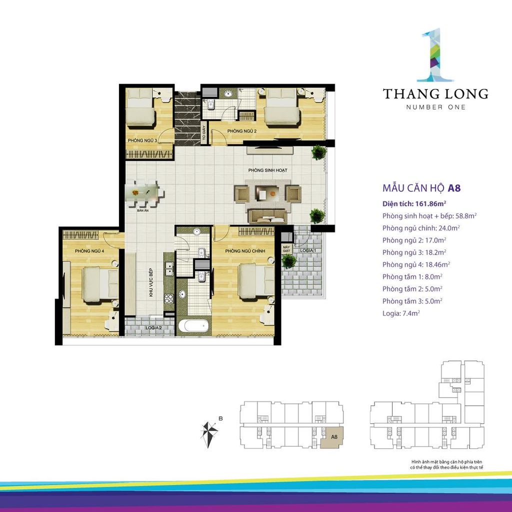 thiết kế chung cư thăng long number one căn a8