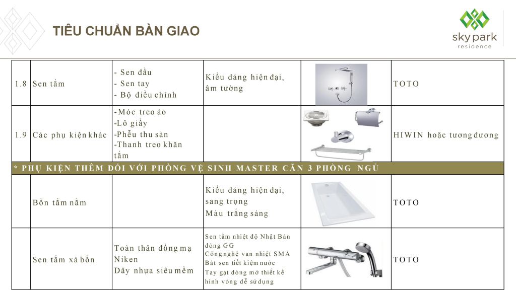 nội thất bàn giao chung cư sky park
