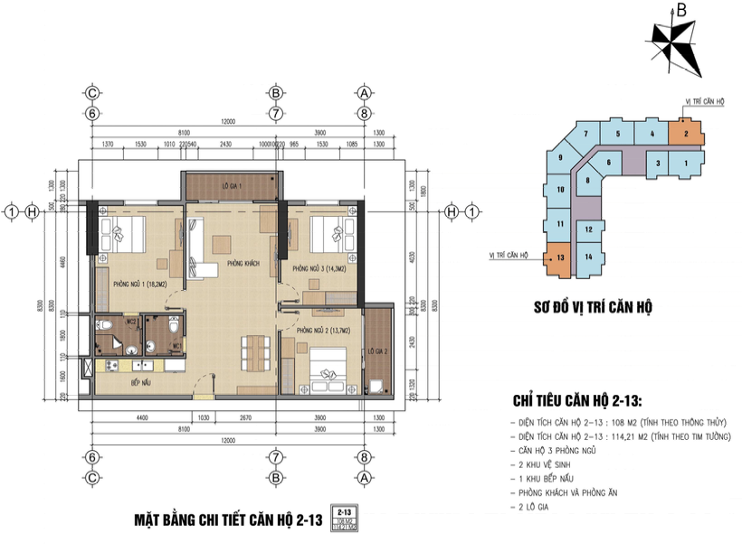 thiết kế chung cư thăng long city căn 2,13