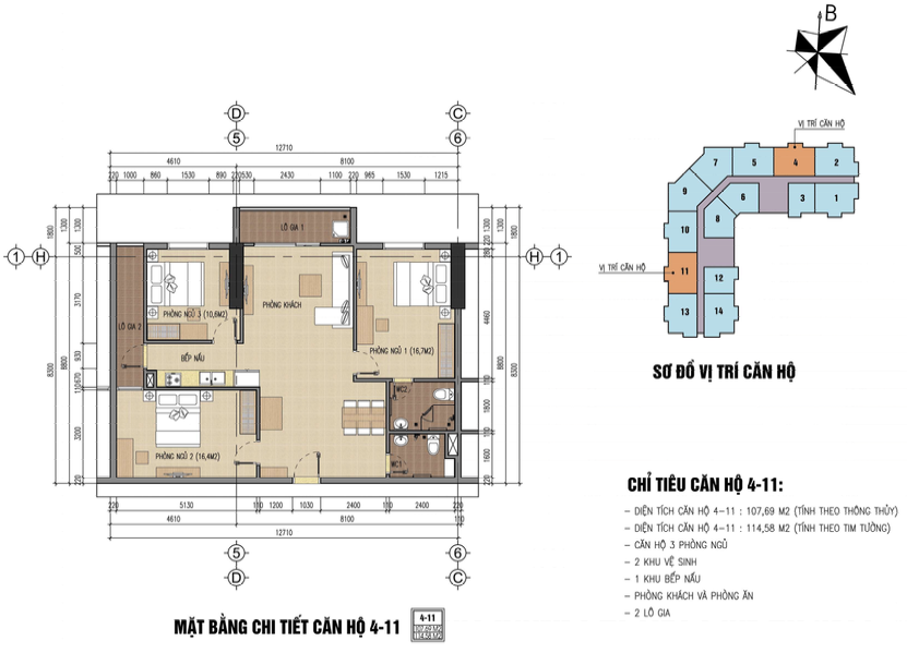 thiết kế chung cư thăng long city căn 4,11