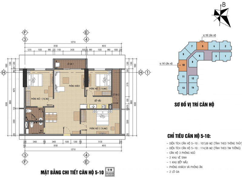 thiết kế chung cư thăng long city căn 5,10