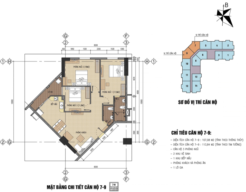 thiết kế chung cư thăng long city căn 7,9