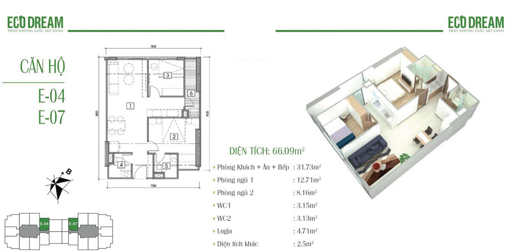 thiết kế căn hộ eco dream