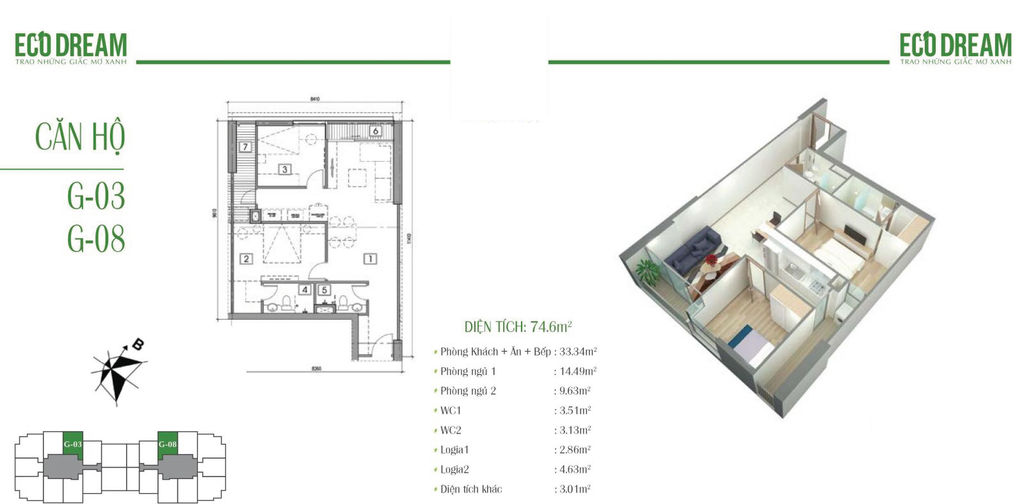 thiết kế căn hộ eco dream