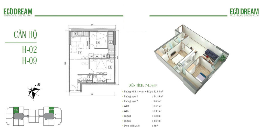 thiết kế căn hộ eco dream
