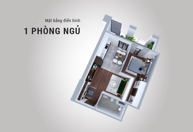 chung cư hatay millennium căn hộ 1 ngủ