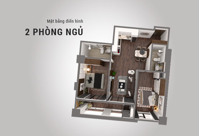chung cư hatay millennium căn hộ 2 ngủ