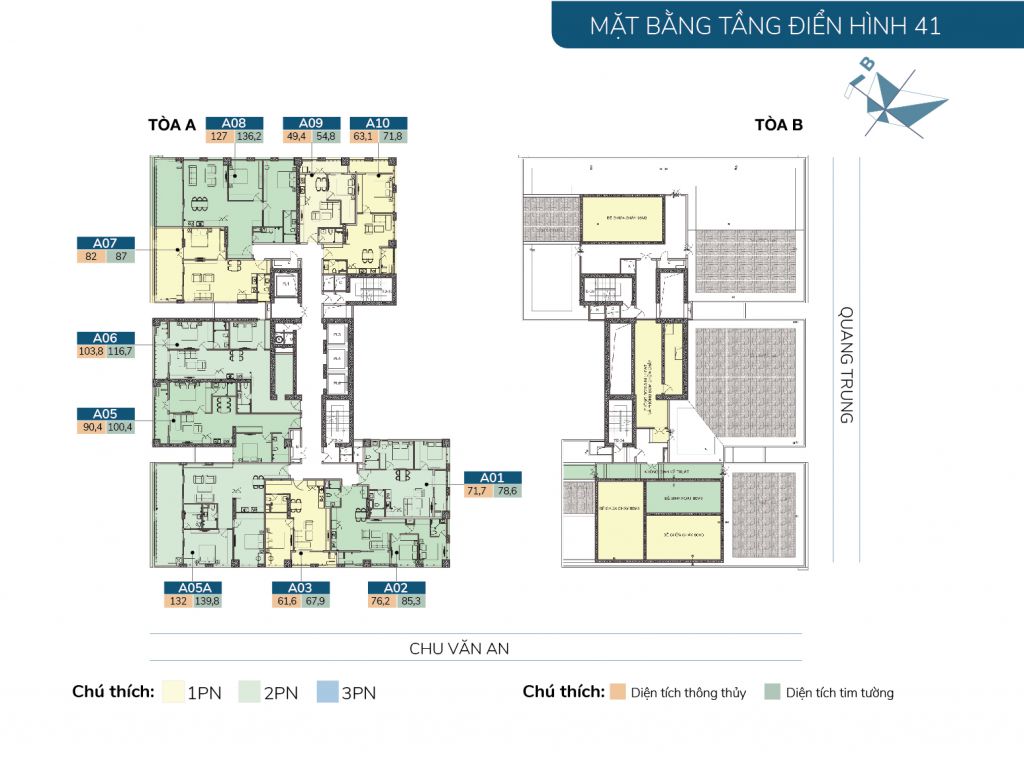 mặt bằng chung cư hatay millennium tầng 41