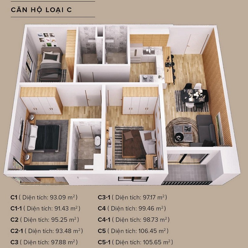 thiết kế căn hộ chung cư the zen residence