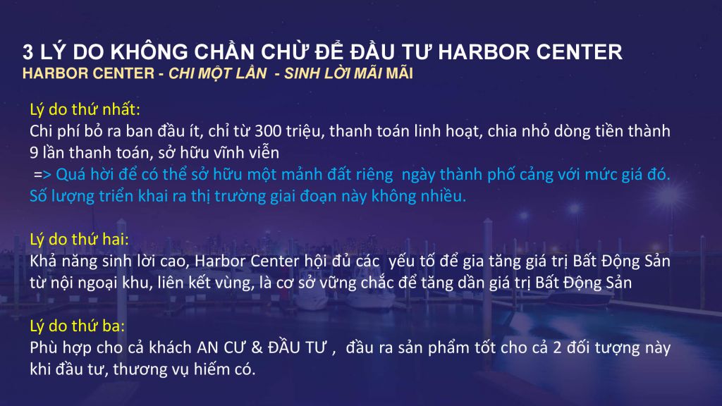 3 lý do nên mua harbor center