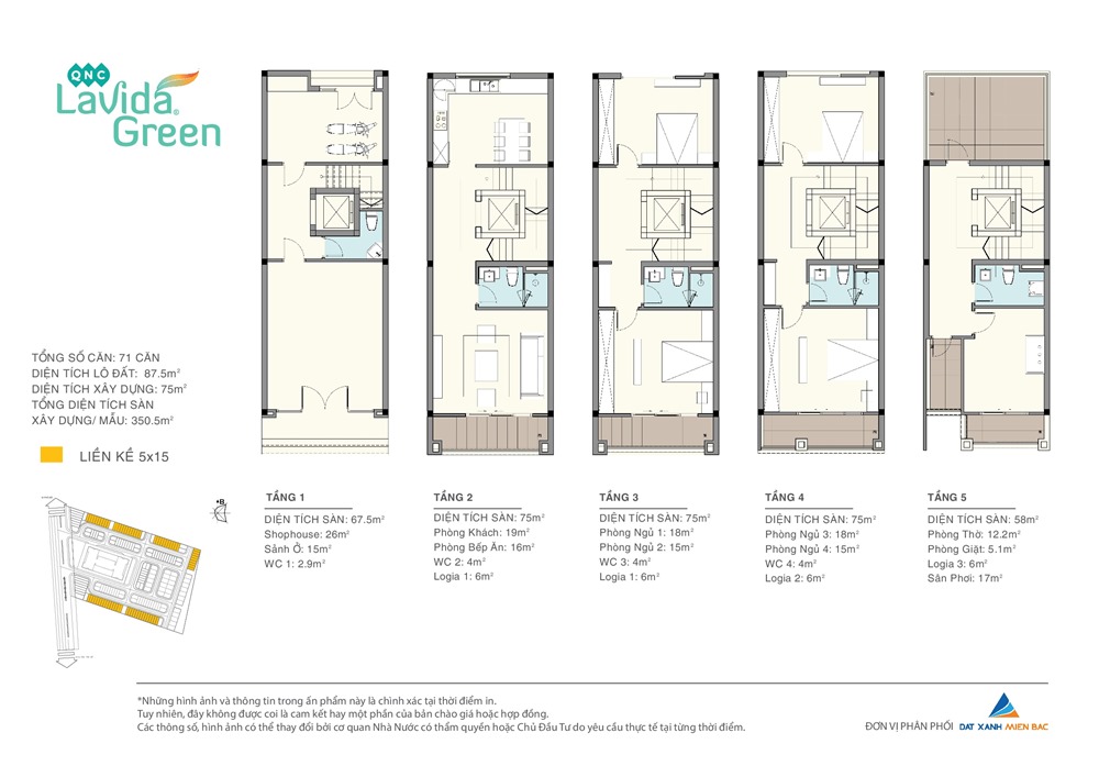 mặt bằng liền kề lavida green phố nối